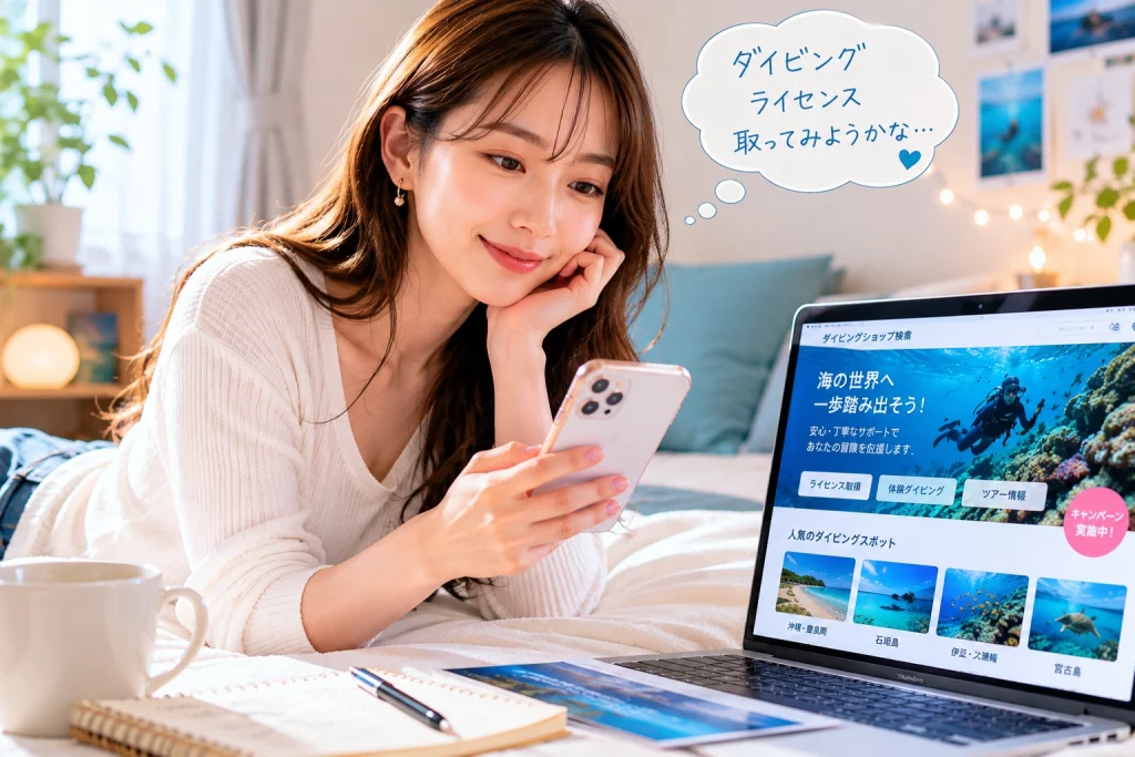 ダイビングしたい20代女性